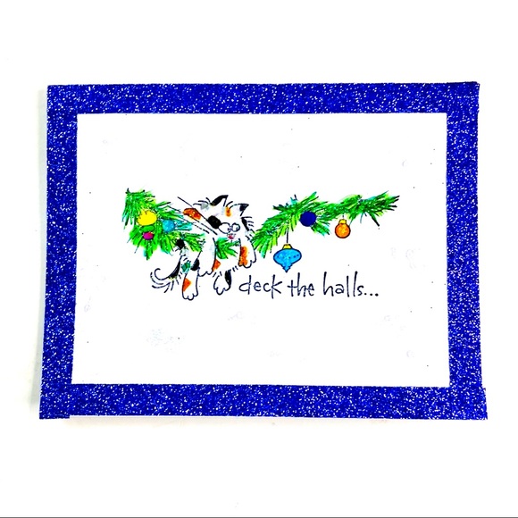 Calico Kitty Cat Christmas Cards Handmade by McGlamorous - Picture 3 of 5